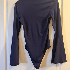 Altar'd State Navy Bell Sleeve Bodysuit